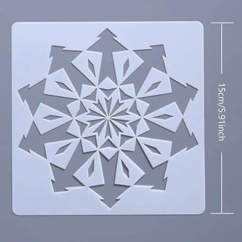 15Pcs Mandala DIY Painting Stencil Drawing Templates Home Decor Supplies for Wood Window Door Unlock Your Creativity 6"x6" BLC19-01 in Saudi Arabia