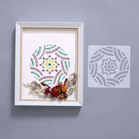 15Pcs Mandala DIY Painting Stencil Drawing Templates Home Decor Supplies for Wood Window Door Unlock Your Creativity 6"x6" BLC19-01 in Saudi Arabia