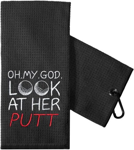 Funny Golf Towel Gift for Dad, Retirement Gifts for Men Golfer, Funny Golf Towel for Men, Embroidered Golf Towels for Golf Bags with Clip (I Like Big Putts and I Cannot Lie) in Saudi Arabia