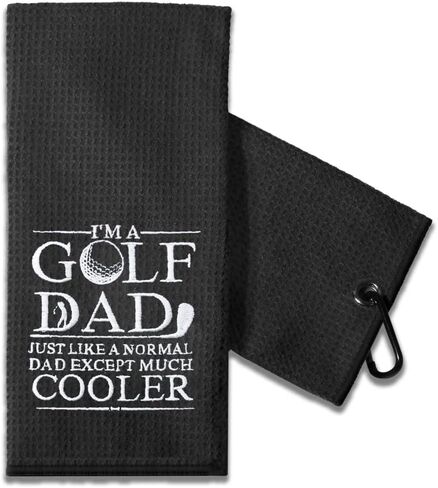 Funny Golf Towel Gift for Dad, Retirement Gifts for Men Golfer, Funny Golf Towel for Men, Embroidered Golf Towels for Golf Bags with Clip (I Like Big Putts and I Cannot Lie) in Saudi Arabia
