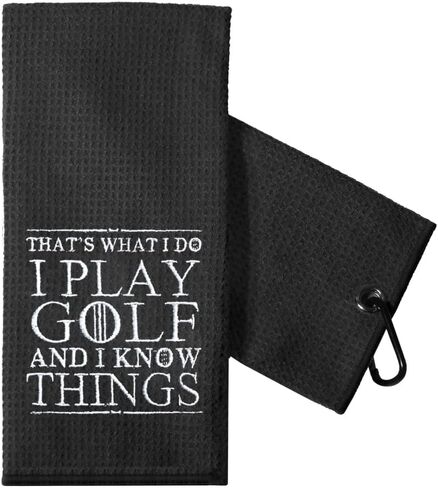 Funny Golf Towel Gift for Dad, Retirement Gifts for Men Golfer, Funny Golf Towel for Men, Embroidered Golf Towels for Golf Bags with Clip (I Like Big Putts and I Cannot Lie) in Saudi Arabia