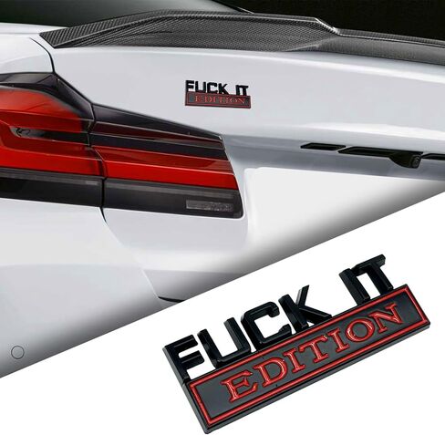 ملصق شعار Fuck IT Edition، غطاء مصد السيارة، غطاء صندوق السيارة، باب السيارة ثلاثي الأبعاد، ملصق بديل لشاحنة السيارة SUV (أسود وأبيض) in Kuwait