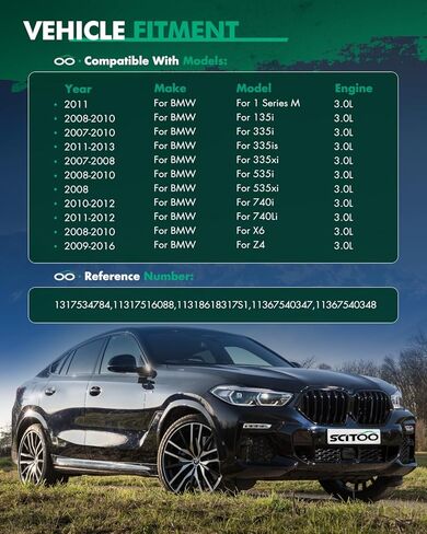 SCITOO Timing Chain Kit suitable for BMW 1 Series M,135i,335i,335is,335xi,535i,535xi,740i,740Li,X6,Z4 2007-2016 1317534784,11317516088,11318618317S1,11367540347,11367540348 in Saudi Arabia