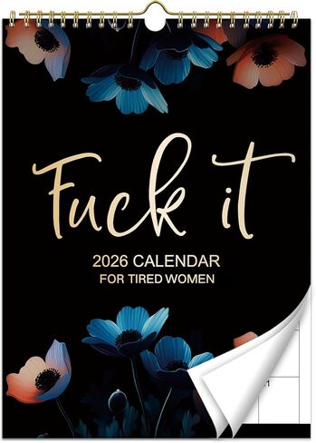 Fuck It Calendar 2026 تقويم للنساء المتعبة، هدية مضحكة للتقويم الشهري للنساء، هدية مضحكة للحفلات المنزلية والمكتب، تقويم جداري للسيدات المتعبة - 8.5 × 11 بوصة in Saudi Arabia