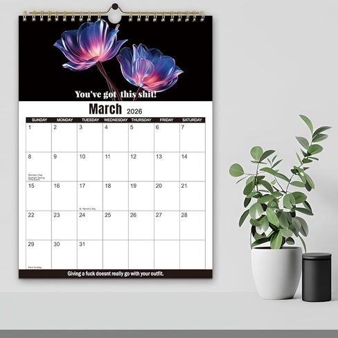 Fuck It Calendar 2026 تقويم للنساء المتعبة، هدية مضحكة للتقويم الشهري للنساء، هدية مضحكة للحفلات المنزلية والمكتب، تقويم جداري للسيدات المتعبة - 8.5 × 11 بوصة in Saudi Arabia