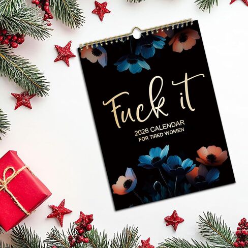 Fuck It Calendar 2026 تقويم للنساء المتعبة، هدية مضحكة للتقويم الشهري للنساء، هدية مضحكة للحفلات المنزلية والمكتب، تقويم جداري للسيدات المتعبة - 8.5 × 11 بوصة in Saudi Arabia