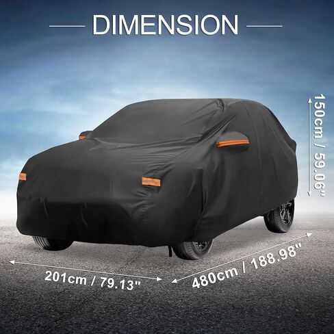 X AUTOHAUX Car Cover Outdoor Waterproof Sun Rain Snow Hail Protection with Left Side Door Zipper 210D-PU for Volvo XC60 in Saudi Arabia