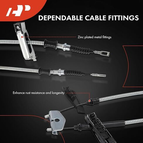 A-Premium Rear Driver or Passenger Side Parking Brake Cable Assembly Compatible with Ford Models: Focus 2000 2001 2002 2003 2004 - Replace# 1M5Z2A603AB in Saudi Arabia