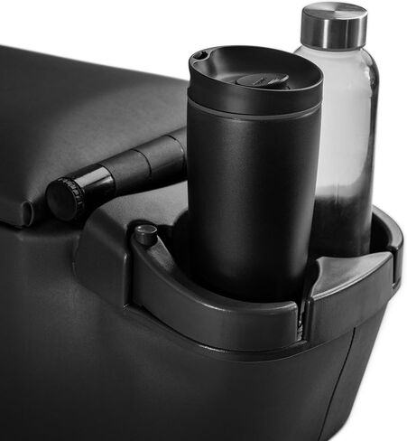 NVS Universal Truck Console Contractor Bench Seat Organizer with Adjustable Cup Holders, Clipboard Storage & Padded Armrest Lid - Black in Saudi Arabia