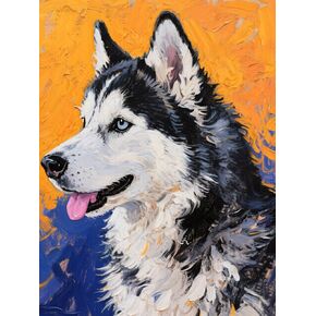 ZSYOUIDEAS Siberian Husky Dog Diamond Art Painting Kits for Adults, Animal 5D Full Drill Gem Dots Art and Crafts for Gift Home Wall Decor 12x16 in in Saudi Arabia