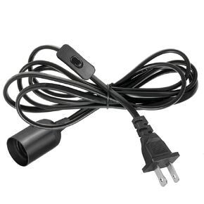 مقبس إضاءة معلق مع سلك - كابل سلك فانوس معلق تمديد - سلك مصباح مع مقبس إضاءة معلق بمفتاح E26/E27، كابل لمبة إضاءة 8.2 قدم، أبيض، 4 عبوات in Kuwait