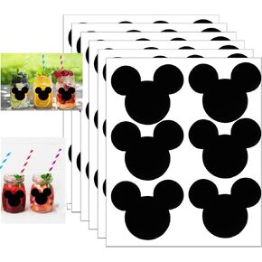 120pcs Cartoon Mouse Head Stickers 2.5 x 2.05Inch Vinyl Chalkboard Sticker,PVC Blackboard Wall Decals for Decorations Gift,Cup Tags,Party,Cute Animal Wall Art Easy Removable in Kuwait