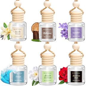Hanging Car Air Freshener 6 Pack, Long Lasting Air Freshener Car Accessories for Women, Natural Plant Essential Oil Fragrance Diffuser, Cute Automotive Scents Decor Christmas Gift Unisex in Kuwait