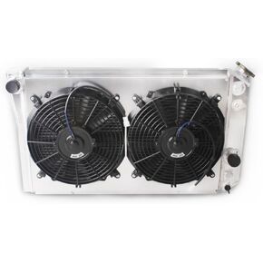 3 Rows Full Aluminum Radiator with Shroud Fan For Chevy S10 v8 LS Swap 1982-2002 in Saudi Arabia