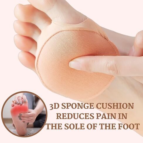 Flammi 6 Pairs Women's Toe Cover with Padding Toe Topper Liner Socks Non-Skid Bottom in Kuwait