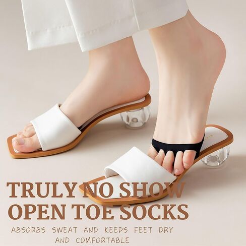 Flammi 6 Pairs Women's Toe Cover with Padding Toe Topper Liner Socks Non-Skid Bottom in Kuwait