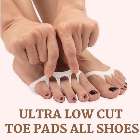 Flammi 6 Pairs Women's Toe Cover with Padding Toe Topper Liner Socks Non-Skid Bottom in Kuwait