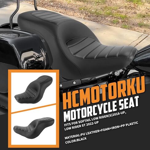 One-Piece Rider Passenger Seat with Backrest Fit for Harley Sport Glide FLSB Low Rider FXLR FXLRS FXLRST 2018-2024 Black Leather Cushion with Striped Stitching in Saudi Arabia