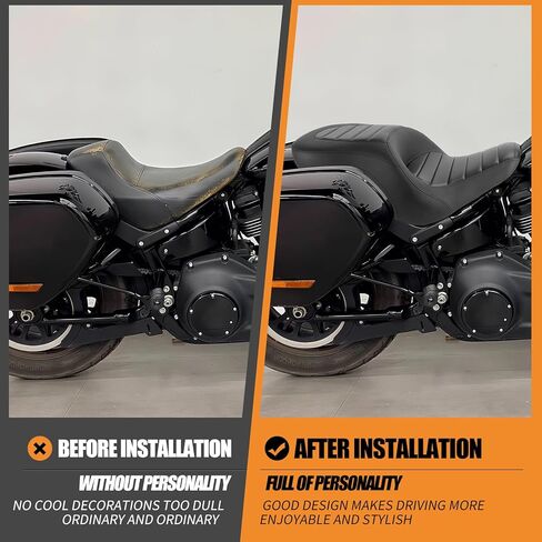 One-Piece Rider Passenger Seat with Backrest Fit for Harley Sport Glide FLSB Low Rider FXLR FXLRS FXLRST 2018-2024 Black Leather Cushion with Striped Stitching in Saudi Arabia