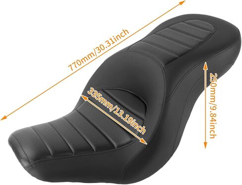 One-Piece Rider Passenger Seat with Backrest Fit for Harley Sport Glide FLSB Low Rider FXLR FXLRS FXLRST 2018-2024 Black Leather Cushion with Striped Stitching in Saudi Arabia