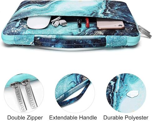 MOSISO Compatible with MacBook Air 13 inch Case 2025 2024 2023 2022 M4 A3240 M3 A3113 M2 A2681,Creative Wave Marble Hard Shell&Bag&Keyboard Skin&Webcam Cover&Screen Film for MacBook Air 13.6 Case,Blue in Saudi Arabia