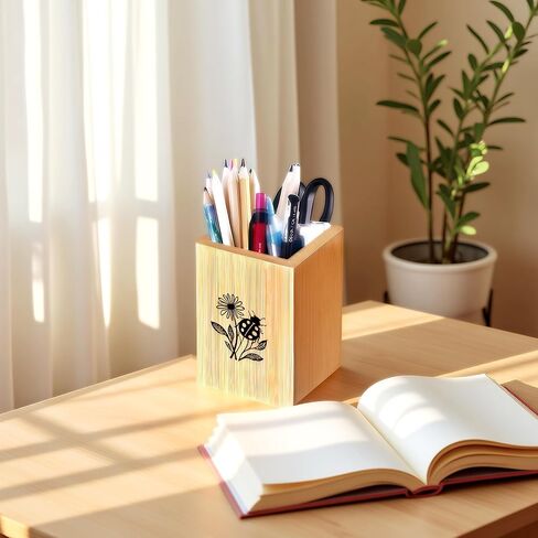 كوب حامل أقلام الخنفساء للمكتب، حامل أكواب خشبي لأقلام الرصاص لمنظم أقلام المكتب، ملحقات ديكور مكتب المنزل، هدايا للنساء والفتيات! in Kuwait