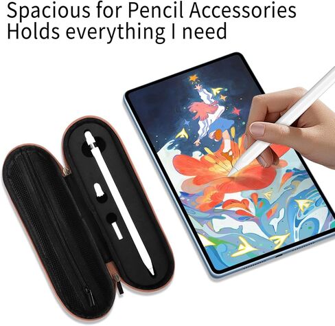 iMangoo Hard Shockproof Pencil Pouch Zipper EVA Carrying Case for Apple Pencil Pro USB C 1st 2nd Gen Pen Protective Holder for iPad iPencil Stylus Tip Cap Cable Accessories,2 Pack (Rose Gold/Silver) in Saudi Arabia