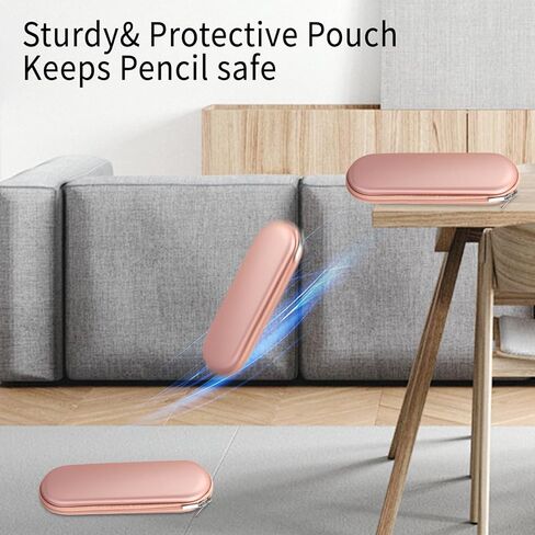 iMangoo Hard Shockproof Pencil Pouch Zipper EVA Carrying Case for Apple Pencil Pro USB C 1st 2nd Gen Pen Protective Holder for iPad iPencil Stylus Tip Cap Cable Accessories,2 Pack (Rose Gold/Silver) in Saudi Arabia