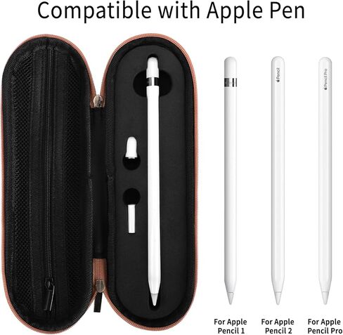 iMangoo Hard Shockproof Pencil Pouch Zipper EVA Carrying Case for Apple Pencil Pro USB C 1st 2nd Gen Pen Protective Holder for iPad iPencil Stylus Tip Cap Cable Accessories,2 Pack (Rose Gold/Silver) in Saudi Arabia