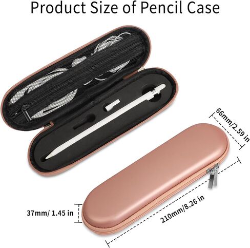 iMangoo Hard Shockproof Pencil Pouch Zipper EVA Carrying Case for Apple Pencil Pro USB C 1st 2nd Gen Pen Protective Holder for iPad iPencil Stylus Tip Cap Cable Accessories,2 Pack (Rose Gold/Silver) in Saudi Arabia