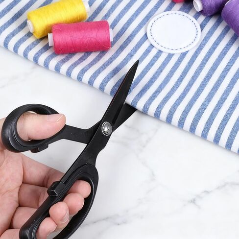 Left-Handed Scissors for Adults, 8 Inch Black Stainless Steel Blade Titanium Coating Forged Stainless Steel for Dressmaking Leather Professional Sewing Fabric Paper DIY in Saudi Arabia