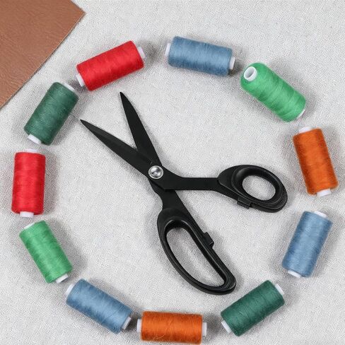 Left-Handed Scissors for Adults, 8 Inch Black Stainless Steel Blade Titanium Coating Forged Stainless Steel for Dressmaking Leather Professional Sewing Fabric Paper DIY in Saudi Arabia
