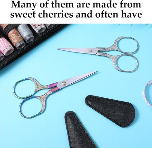 2 Pack Embroidery Scissors, Small Sharp Scissors with Cover Stainless Craft Mini Scissorses Retro Home Sewing Scissorses Metal Handle for Sewing Embroidery in Saudi Arabia