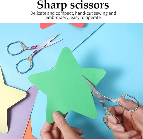 2 Pack Embroidery Scissors, Small Sharp Scissors with Cover Stainless Craft Mini Scissorses Retro Home Sewing Scissorses Metal Handle for Sewing Embroidery in Saudi Arabia