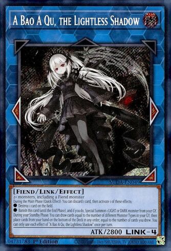 A Bao A Qu, The Lightless Shadow - SUDA-EN049 - Secret Rare - 1st Edition in Saudi Arabia