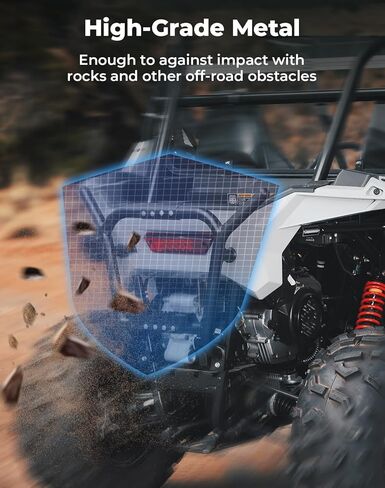 KEMIMOTO UTV Rear Bumper Compatible with 2022-2026 Polaris RZR 200, Heavy-duty Steel Back Bumper, Step-Up Design, Durable and Rustproof Electrophoretic Finish, Full Rear Protection in Saudi Arabia