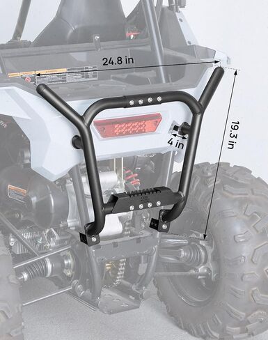 KEMIMOTO UTV Rear Bumper Compatible with 2022-2026 Polaris RZR 200, Heavy-duty Steel Back Bumper, Step-Up Design, Durable and Rustproof Electrophoretic Finish, Full Rear Protection in Saudi Arabia