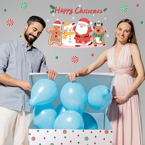 AmazingSpark 28in Christmas Jumbo Gender Reveal Gift Box Kit with Oversized Gingerbread Balloon Box Giant Pull Bows for Xmas Gender Reveal Baby Shower Birthday Party Decor in Saudi Arabia