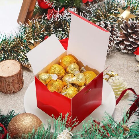 DOYIDE 60 Pcs Small Gift Boxes, 3x3x3 inches Kraft Paper Gift Box with Ribbons, Red Candy Boxes for Christmas Wedding Favors Baby Shower Bridal Shower Birthday Party in Saudi Arabia