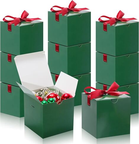 DOYIDE 60 Pcs Small Gift Boxes, 3x3x3 inches Kraft Paper Gift Box with Ribbons, Red Candy Boxes for Christmas Wedding Favors Baby Shower Bridal Shower Birthday Party in Saudi Arabia