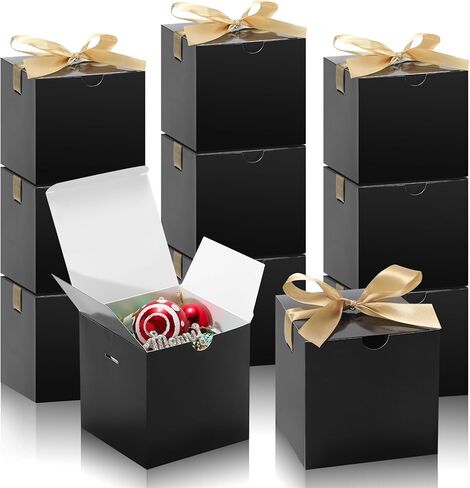 DOYIDE 60 Pcs Small Gift Boxes, 3x3x3 inches Kraft Paper Gift Box with Ribbons, Red Candy Boxes for Christmas Wedding Favors Baby Shower Bridal Shower Birthday Party in Saudi Arabia