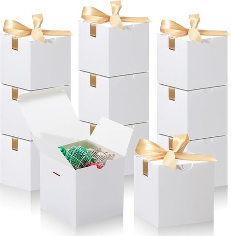 DOYIDE 60 Pcs Small Gift Boxes, 3x3x3 inches Kraft Paper Gift Box with Ribbons, Red Candy Boxes for Christmas Wedding Favors Baby Shower Bridal Shower Birthday Party in Saudi Arabia
