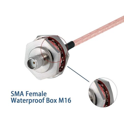 2 قطعة SMA كابل SMA ذكر إلى SMA أنثى صندوق مقاوم للماء M16 6 "/15 سنتيمتر RG316 RF كابل محوري منخفض الخسارة لجهاز التوجيه هوائي إشارة محسن محول لاسلكي in Saudi Arabia