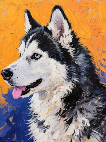 ZSYOUIDEAS Siberian Husky Dog Diamond Art Painting Kits for Adults, Animal 5D Full Drill Gem Dots Art and Crafts for Gift Home Wall Decor 12x16 in in Saudi Arabia