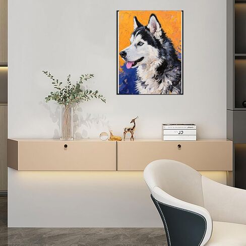 ZSYOUIDEAS Siberian Husky Dog Diamond Art Painting Kits for Adults, Animal 5D Full Drill Gem Dots Art and Crafts for Gift Home Wall Decor 12x16 in in Saudi Arabia