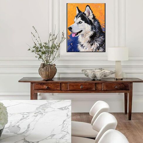 ZSYOUIDEAS Siberian Husky Dog Diamond Art Painting Kits for Adults, Animal 5D Full Drill Gem Dots Art and Crafts for Gift Home Wall Decor 12x16 in in Saudi Arabia