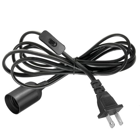 مقبس إضاءة معلق مع سلك - كابل سلك فانوس معلق تمديد - سلك مصباح مع مقبس إضاءة معلق بمفتاح E26/E27، كابل لمبة إضاءة 8.2 قدم، أبيض، 4 عبوات in Kuwait