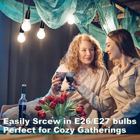 مقبس إضاءة معلق مع سلك - كابل سلك فانوس معلق تمديد - سلك مصباح مع مقبس إضاءة معلق بمفتاح E26/E27، كابل لمبة إضاءة 8.2 قدم، أبيض، 4 عبوات in Kuwait