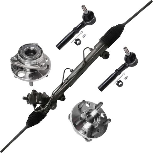 Detroit Axle - Front Rack & Pinion Kit for 1995-2005 Chevy Cavalier Pontiac Sunfire, Power Steering Rack & Pinion Wheel Bearing Hubs Tie Rods 1996 1997 1998 1999 2000 2001 2002 2003 2004 Replacement in Saudi Arabia