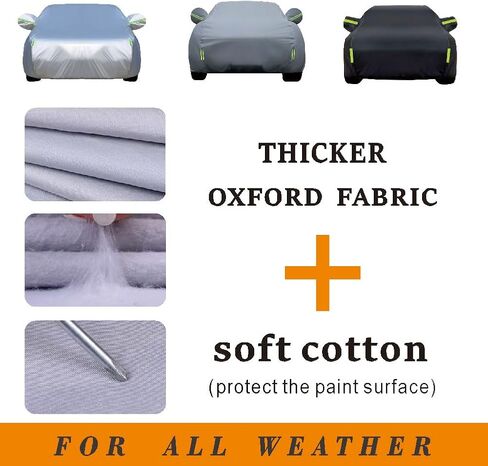 6 Layers Car Cover Waterproof All Weather, Heavy Duty Outdoor Car Cover Universal Fit Sedan Honda Civic,Ford Mustang,Chevrolet Camaro,Toyota Corolla etc.(Sliver, 3L+ Sedan Length (180" to 194")) in Saudi Arabia